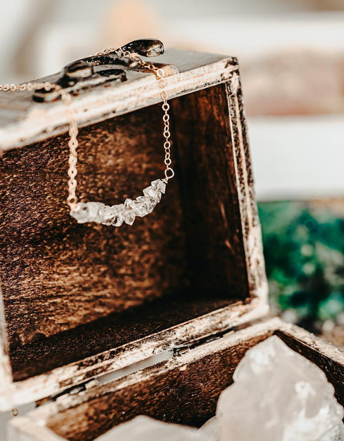 Load image into Gallery viewer, Smokey Herkimer Diamond Bar Necklace by Salt and Sparkle
