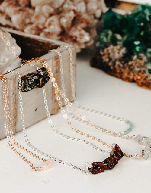 Load image into Gallery viewer, Smokey Herkimer Diamond Bar Necklace by Salt and Sparkle
