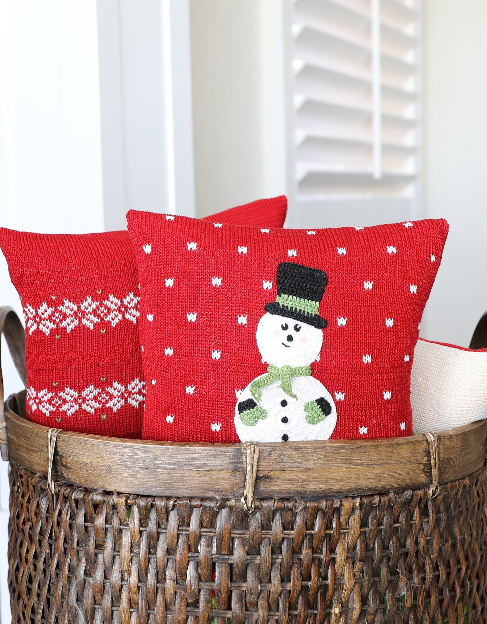 Snowman 10" Pillow by Melange Collection