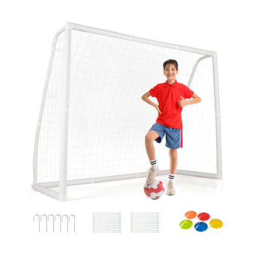 Load image into Gallery viewer, 12' x 6'/8' x 6'/6' x 4' Soccer Goal with Ground Stakes and Soccer Cones
