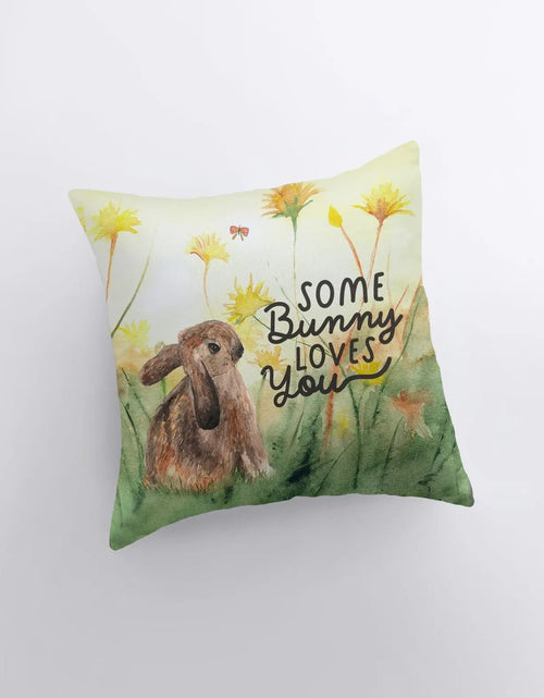 Load image into Gallery viewer, Some Bunny Loves You | Pillow | Throw Pillow | Home Decor | Love Pillow | Rustic Home Decor | Tiny House Decor | Lumbar Pillow by UniikPillows
