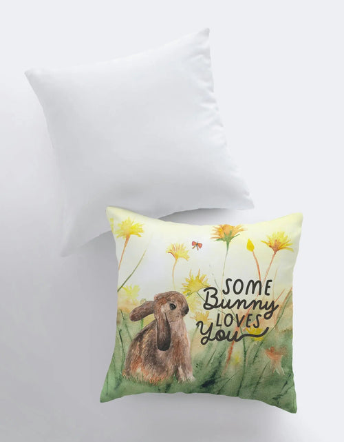 Load image into Gallery viewer, Some Bunny Loves You | Pillow | Throw Pillow | Home Decor | Love Pillow | Rustic Home Decor | Tiny House Decor | Lumbar Pillow by UniikPillows
