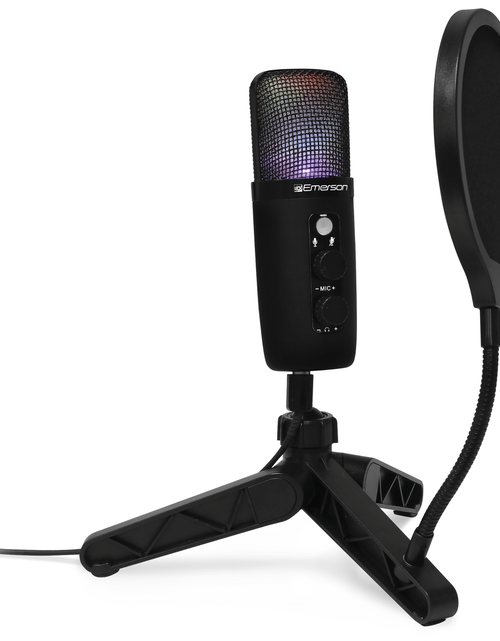Load image into Gallery viewer, USB Gaming and Streaming Condenser Microphone with LED Lighting
