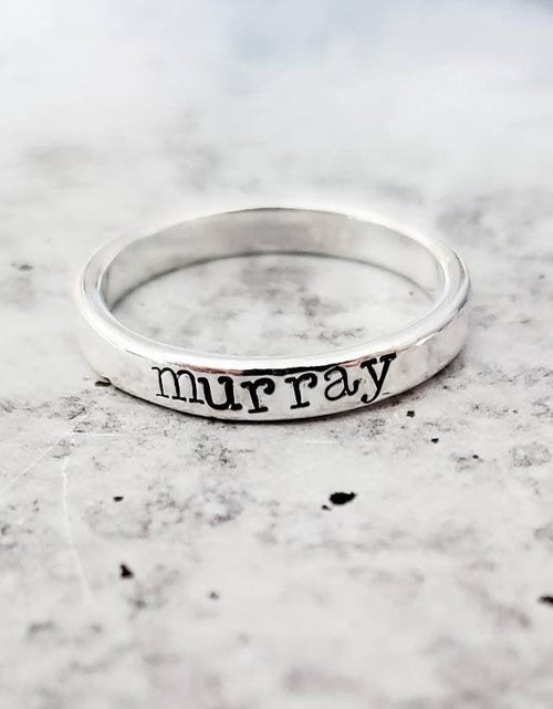 Load image into Gallery viewer, Stackable Silver Name Ring by Salt and Sparkle
