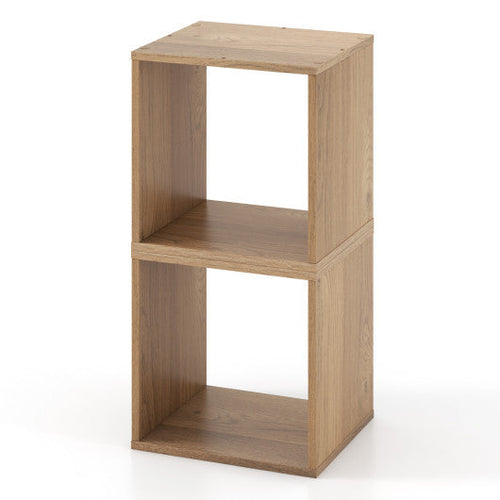 Load image into Gallery viewer, 2 Cubes Stackable Bookcase for Living Room and Study-Natural
