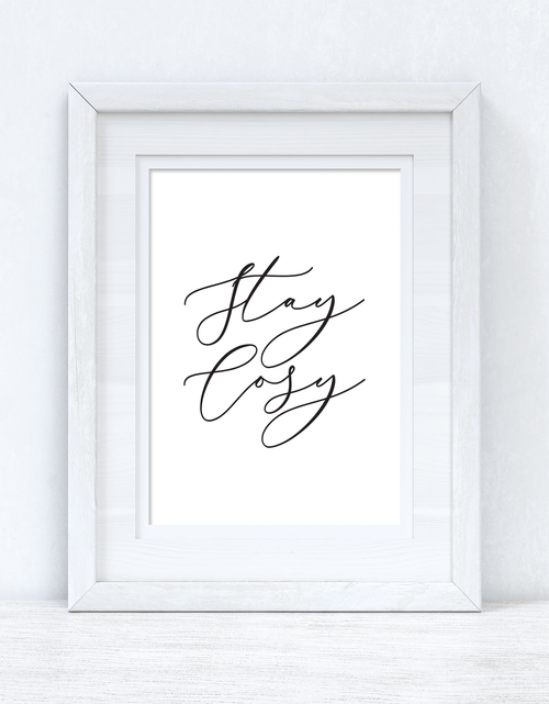 Load image into Gallery viewer, Stay Cosy Calligraphy New Autumn 2021 Seasonal Wall Home Decor Print by WinsterCreations™ Official Store
