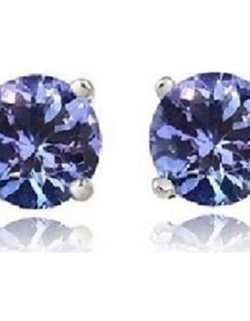 Load image into Gallery viewer, RMZ GOLD NYC 925 Sterling Silver Genuine Tanzanite Stud Earrings
