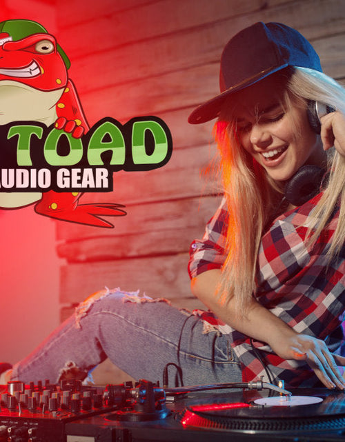 Load image into Gallery viewer, Folding DJ Laptop Stand with Sub-tray Shelf by FAT TOAD - Pro Audio Computer Table Top Rack Stand Mount for iPads, Mixer Controller &amp; Tablets PC Gear by GeekStands.com
