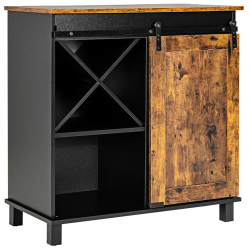 Load image into Gallery viewer, Industrial Storage Cabinet with Sliding Barn Door-Rustic Brown

