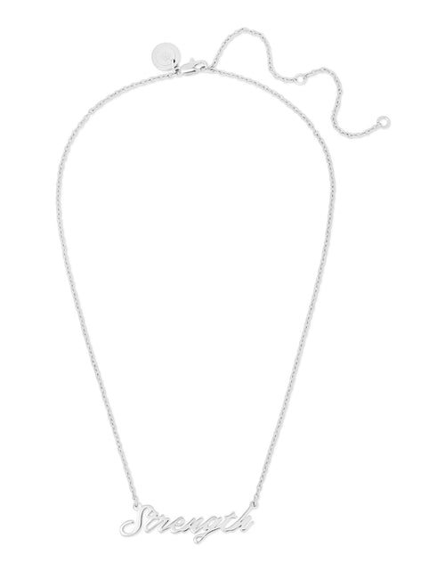 Load image into Gallery viewer, Strength Script Necklace by eklexic jewelry
