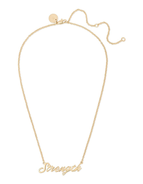 Load image into Gallery viewer, Strength Script Necklace by eklexic jewelry
