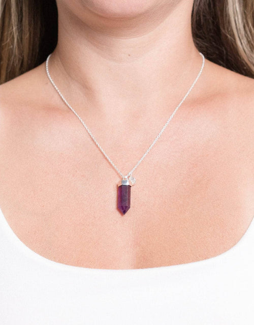 Load image into Gallery viewer, Amethyst Crystal Point Necklace by Tiny Rituals
