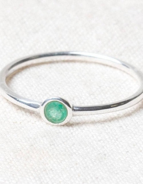 Load image into Gallery viewer, Green Jade Silver or Gold Ring by Tiny Rituals
