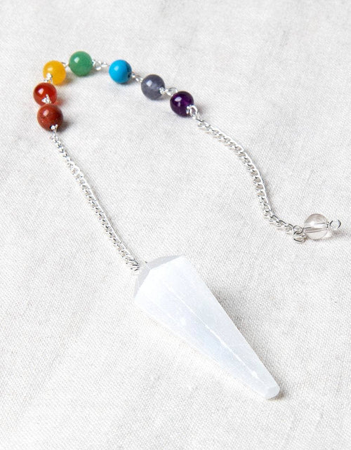 Load image into Gallery viewer, Selenite Chakra Pendulum by Tiny Rituals
