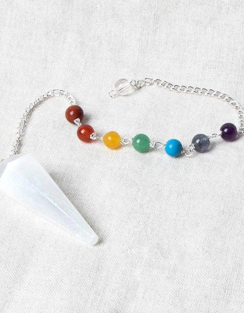 Load image into Gallery viewer, Selenite Chakra Pendulum by Tiny Rituals
