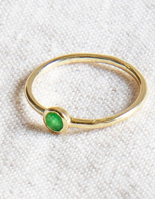 Load image into Gallery viewer, Green Jade Silver or Gold Ring by Tiny Rituals
