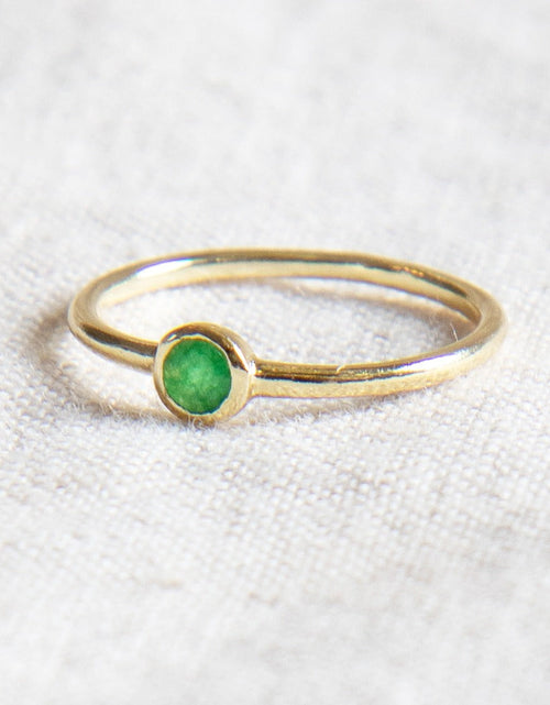 Load image into Gallery viewer, Green Jade Silver or Gold Ring by Tiny Rituals
