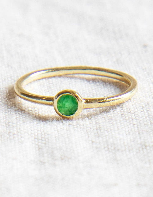 Load image into Gallery viewer, Green Jade Silver or Gold Ring by Tiny Rituals
