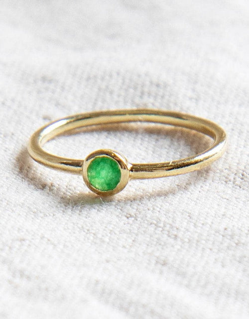 Load image into Gallery viewer, Green Jade Silver or Gold Ring by Tiny Rituals
