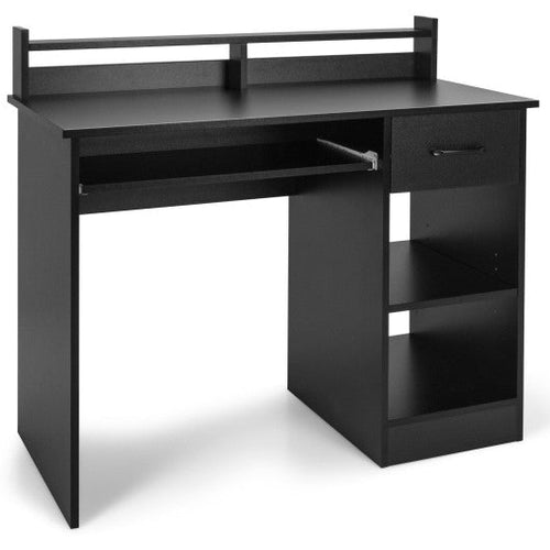 Load image into Gallery viewer, Study Laptop Table with Drawer and Keyboard Tray-Black
