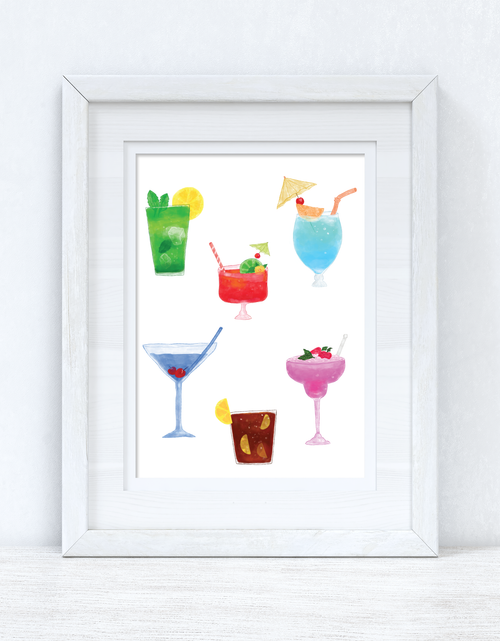 Load image into Gallery viewer, Summer Cocktails Summer Seasonal Alcohol Wall Home Decor Print by WinsterCreations™ Official Store
