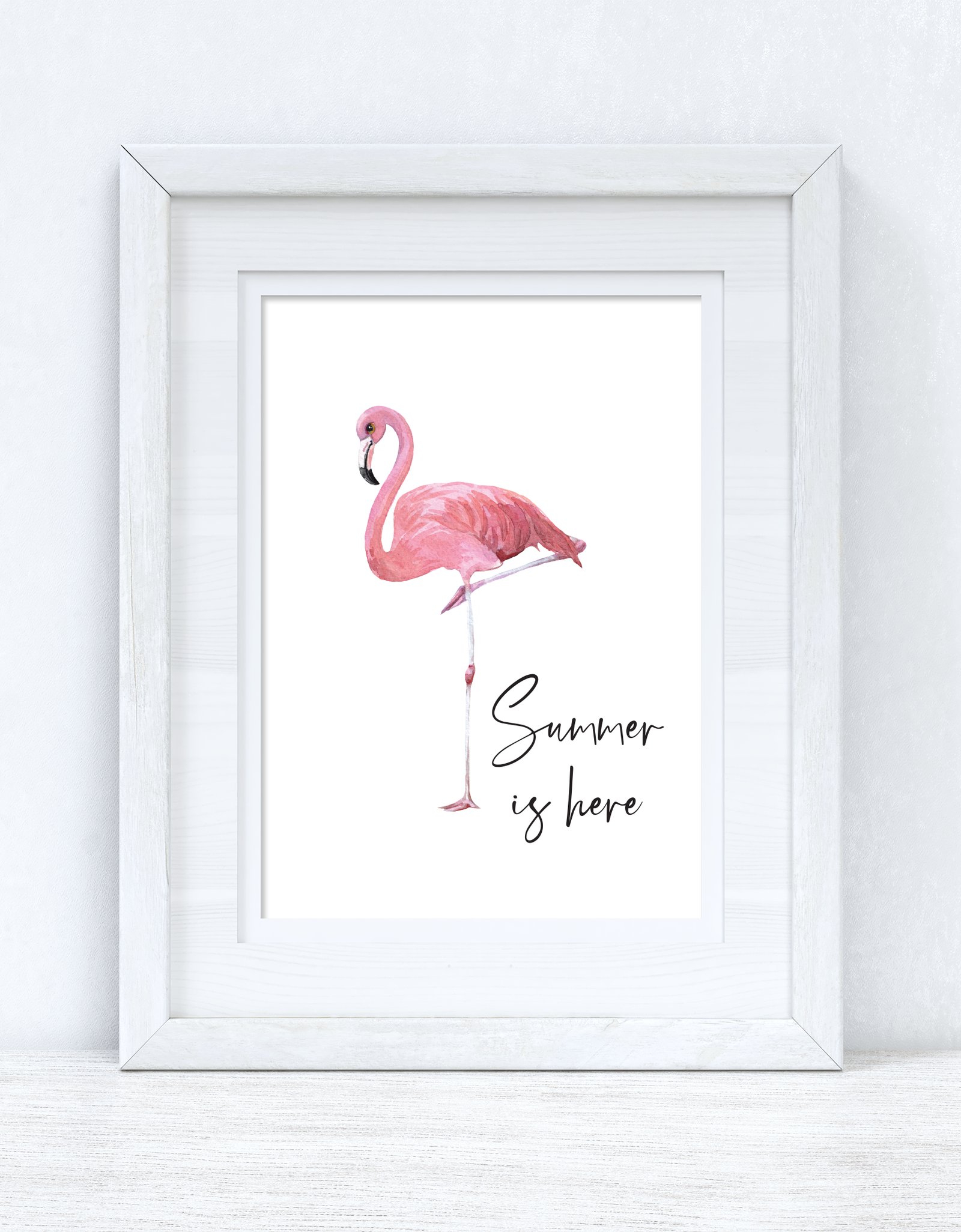 Summer Is Here Flamingo Summer Seasonal Wall Home Decor Print by WinsterCreations™ Official Store