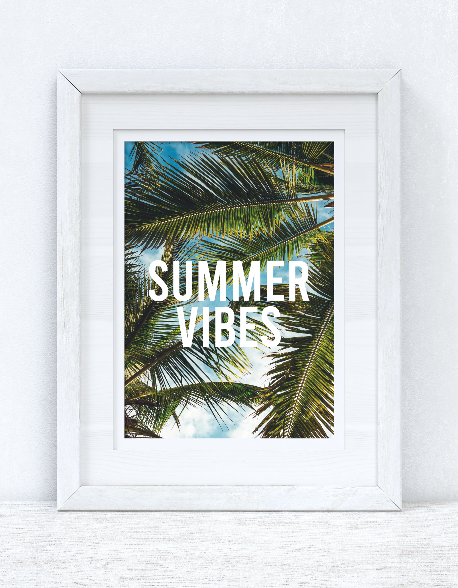 Summer Vibes Photography Palm Trees Summer Seasonal Wall Home Decor Print by WinsterCreations™ Official Store