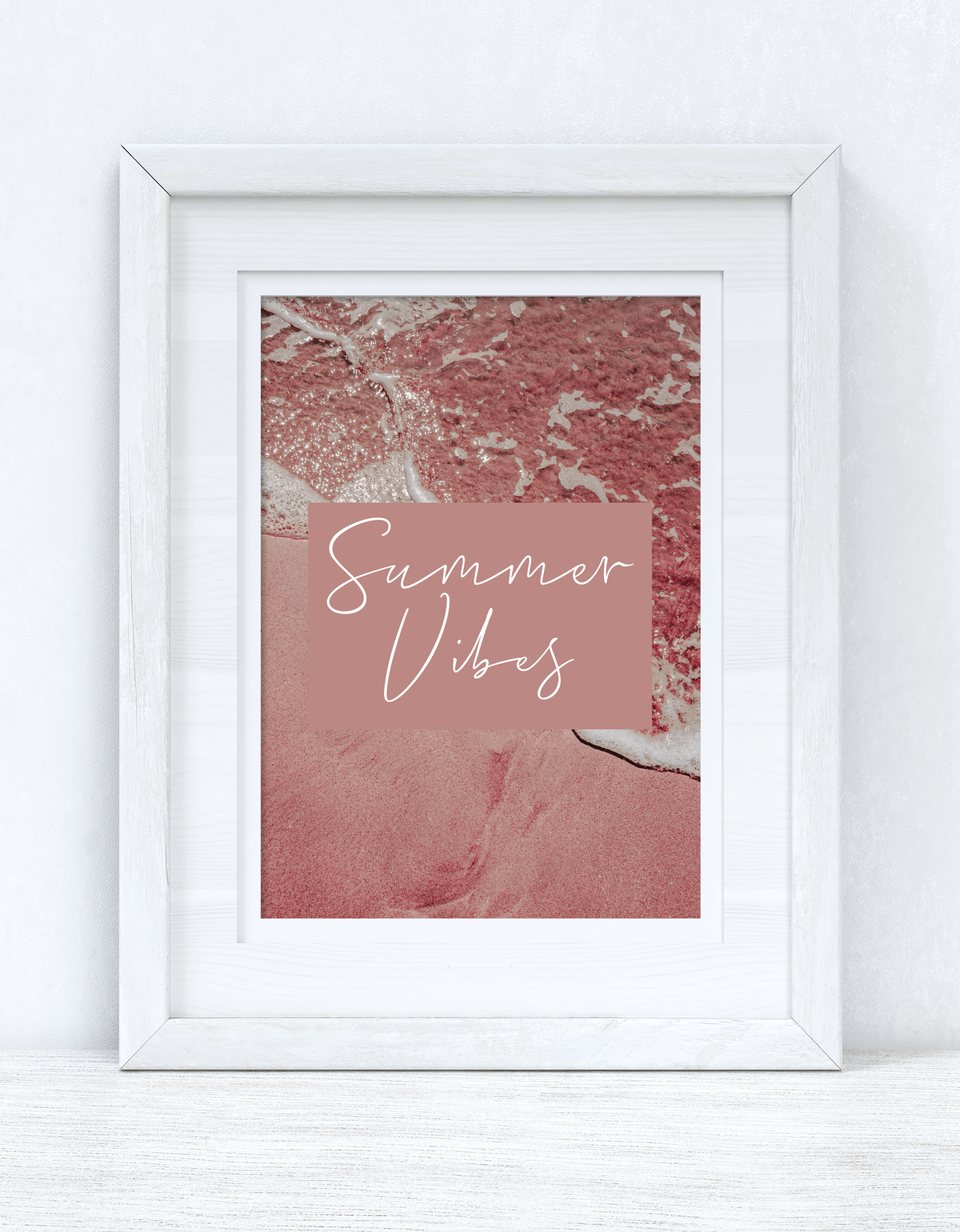 Summer Vibes Pink Beach Photography Summer Seasonal Wall Home Decor Print by WinsterCreations™ Official Store
