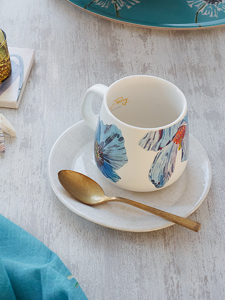 Load image into Gallery viewer, Porcelain Mug:  Himalayan Blue Poppies by India &amp; Purry

