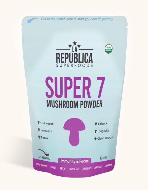 Load image into Gallery viewer, Super 7 Mushroom Extract Powder (8 oz) by La Republica Superfoods
