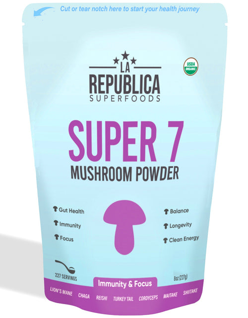 Load image into Gallery viewer, Super 7 Mushroom Extract Powder (8 oz) by La Republica Superfoods
