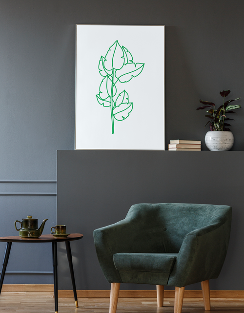 Load image into Gallery viewer, Swiss Cheese Stem Boho Green Boho Hippie Simple Home Wall Decor Print by WinsterCreations™ Official Store
