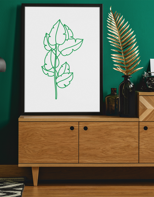 Load image into Gallery viewer, Swiss Cheese Stem Boho Green Boho Hippie Simple Home Wall Decor Print by WinsterCreations™ Official Store
