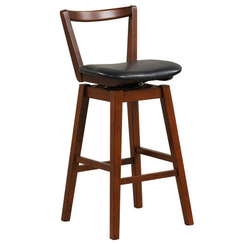 Load image into Gallery viewer, Swivel Upholstered PU Leather Stool with Backrest and Cushioned Seat-30.5 inches
