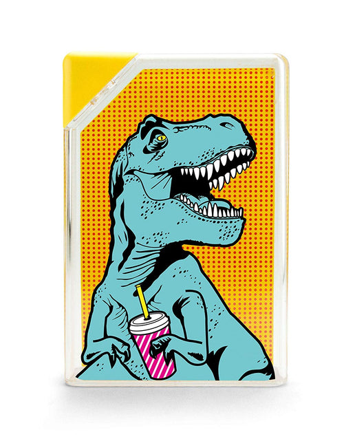 Load image into Gallery viewer, T-Rex Flask Style Pop Art Water Bottle | Flat Profile Fits in Handbag | BPA Free and Dishwasher Safe by The Bullish Store
