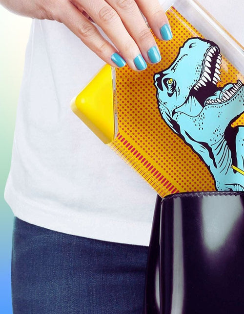 Load image into Gallery viewer, T-Rex Flask Style Pop Art Water Bottle | Flat Profile Fits in Handbag | BPA Free and Dishwasher Safe by The Bullish Store
