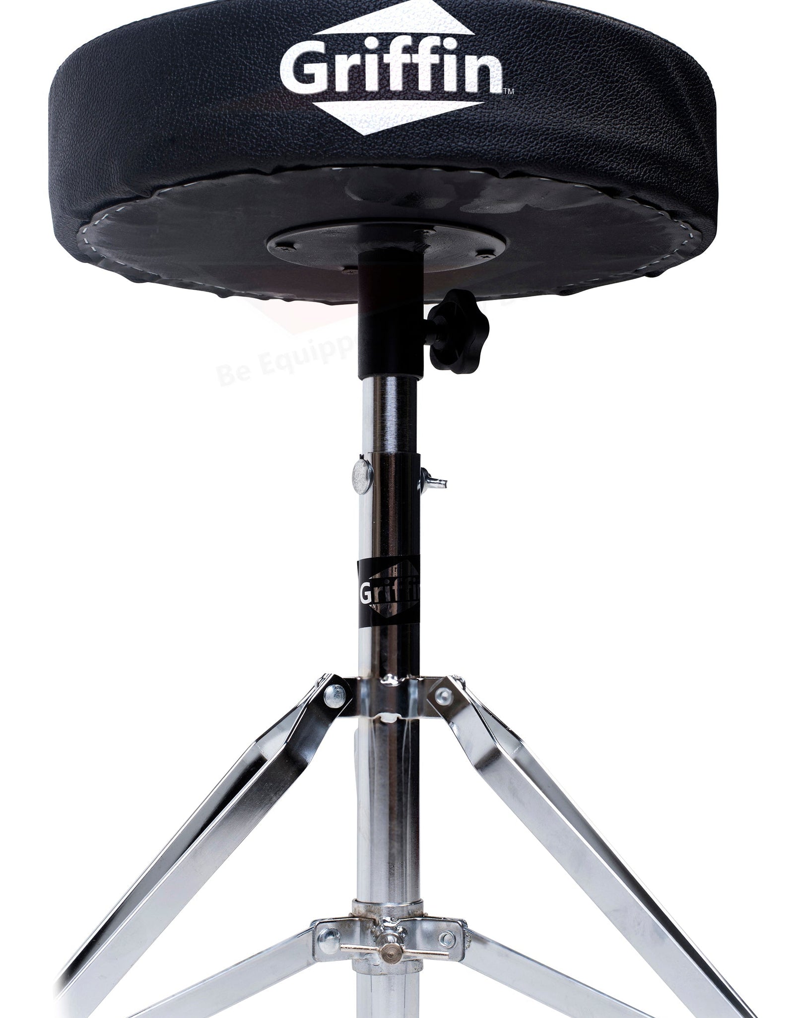 Drum Throne Stand by GRIFFIN | Padded Drummer’s Seat | Comfortable Drum Set Percussion Chair for Adults | Professional Musicians Guitar Stool Double Braced Hardware for Practice with Adjustable Height by GeekStands.com