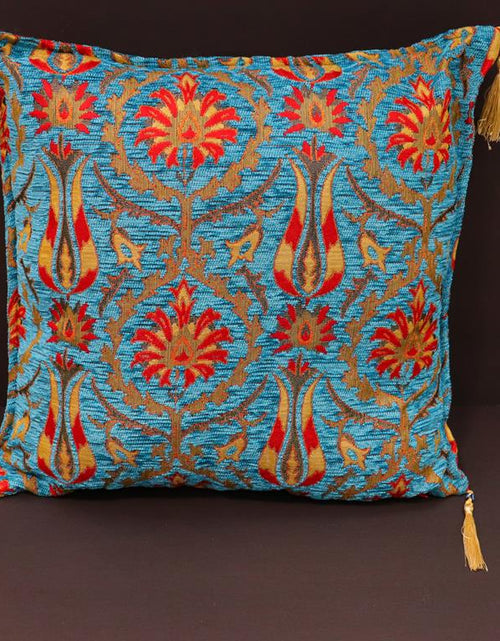 Load image into Gallery viewer, Suzani Tulip Chenille Turkish Decorative Pillow by Bareens Designer Rugs
