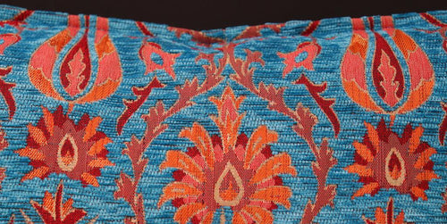 Load image into Gallery viewer, Suzani Tulip Chenille Turkish Decorative Pillow by Bareens Designer Rugs
