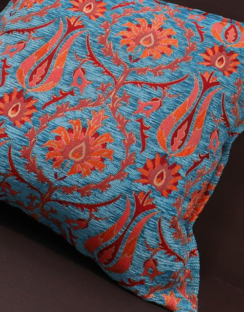 Load image into Gallery viewer, Suzani Tulip Chenille Turkish Decorative Pillow by Bareens Designer Rugs
