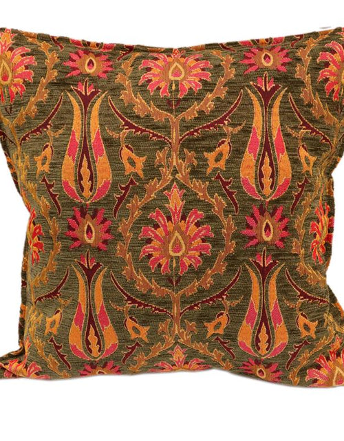 Load image into Gallery viewer, Suzani Tulip Chenille Turkish Decorative Pillow by Bareens Designer Rugs
