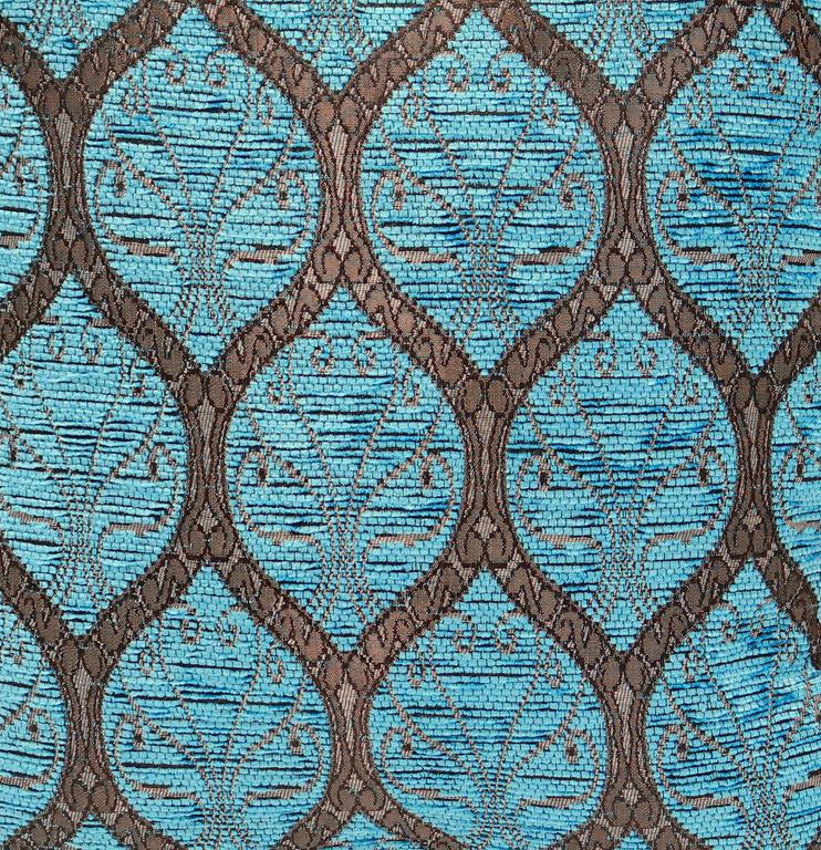 Trellis Myrtus Chenille Decorative Contemporary Turkish Pillow by Bareens Designer Rugs