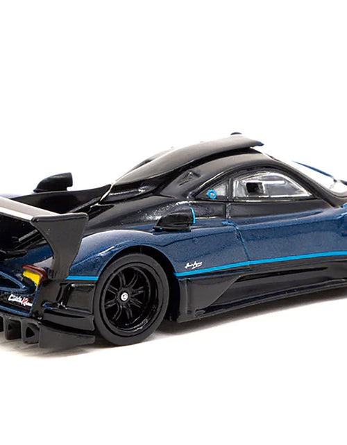 Load image into Gallery viewer, Pagani Zonda Revolucion Blue Metallic and Black with Light Blue Stripes "Global64" Series 1/64 Diecast Model Car by Tarmac Works
