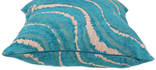 Load image into Gallery viewer, Galaxy Rue Blue Ivory Turkish Silk Pillow by Bareens Designer Rugs
