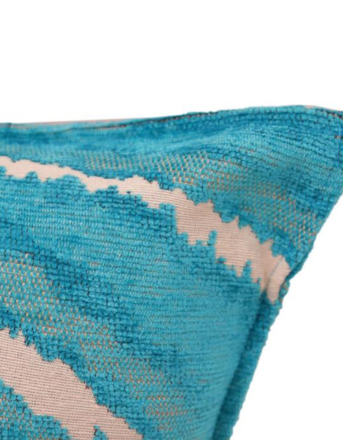 Load image into Gallery viewer, Galaxy Rue Blue Ivory Turkish Silk Pillow by Bareens Designer Rugs

