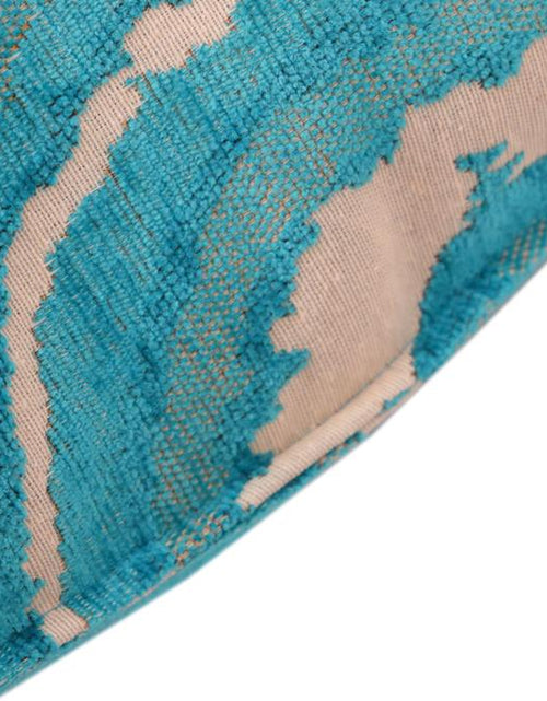 Load image into Gallery viewer, Galaxy Rue Blue Ivory Turkish Silk Pillow by Bareens Designer Rugs
