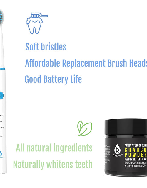 Load image into Gallery viewer, USB Rechargeable Rotary Toothbrush + Freebie Activated Coconut Charcoal Powder Natural Teeth Whitener by Pursonic
