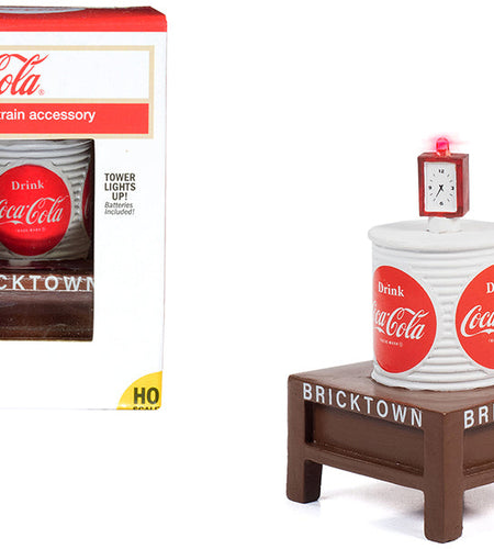 "Coca-Cola" Water Tower with Light "Bricktown" for 1/87 (HO) Scale Models by Classic Metal Works