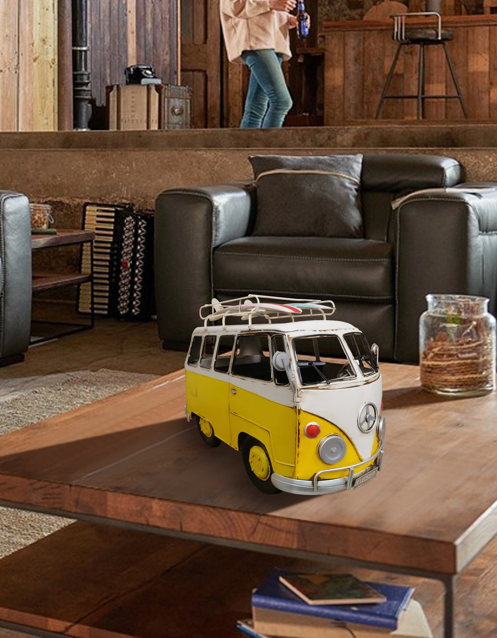Oversized Vintage VW Bus Metal Model by Peterson Housewares & Artwares