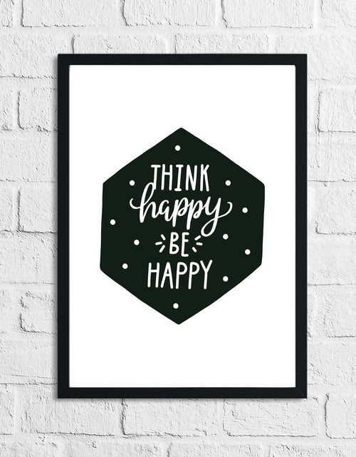 Load image into Gallery viewer, Scandinavian Think Happy Be Happy Children's Nursery Bedroom Wall Decor Print by WinsterCreations™ Official Store
